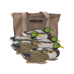 Higdon Legacy Foam Filled Magnum Mallard Duck Decoys 6PK with 6-Slot Bag