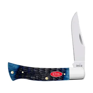 Case Axe Handle Pocket Knife 2.74" Clip Point Tru-Sharp Polished Blade Jigged Bone Handle Navy Blue