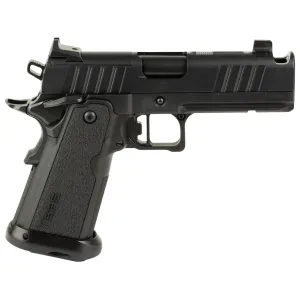 Tisas Carry 9 DS Comp 9mm Luger Pistol 4.25" Barrel 17+1 Round QPQ Black Slide Black Grip QPQ Black Frame