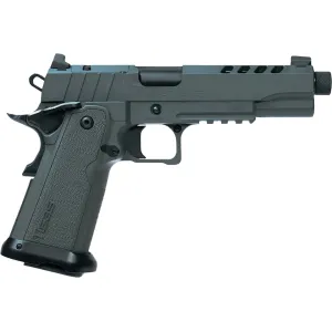 Tisas 1911 B9R Night Stalker DS  9mm Luger Pistol 5" Threaded Barrel 17+1 Round Gray Cerakote Slide Gray Grip Gray Cerakote Frame