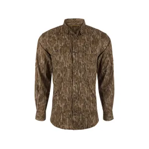 Drake Men's Wingshooter Trey Long Sleeve Shirt Mossy Oak Bottomland 2XL