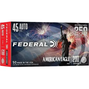 Federal Premium American Eagle USA 250th Edition 45 ACP Ammo 230 Grain Full Metal Jacket Case of 1000 (20 Boxes of 50)