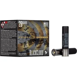 Federal Premium Black Cloud Waterfowl 28 Gauge Ammo 3" #3 Steel Shot 3/4 oz Case of 250 (10 Boxes of 25)