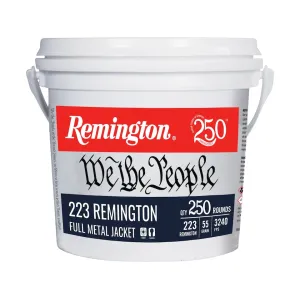 Remington USA 250th We The People Edition 223 Remington Ammo 55 Grain Full Metal Jacket Case of 1000 (4 Buckets of 250 Bulk)
