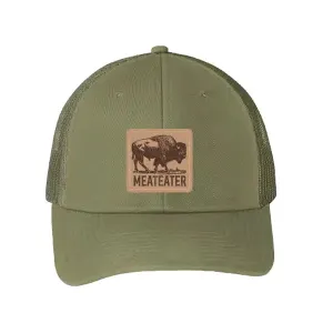 MeatEater Men's Bison Trucker Hat Olive One Size Fits Most
