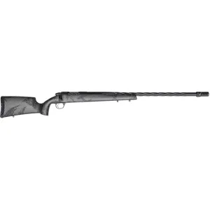 Weatherby 307 MZY Bolt Action Rifle 50 cal 26" Fluted Black Threaded Barrel Black Frame Gray/Black Field Stock