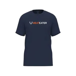 MeatEater Men's Horizontal Logo Short Sleeve Crew Neck T Shirt Navy Heather 2XL