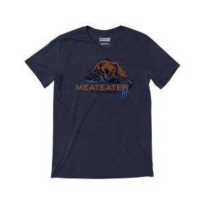 MeatEater Men's Bear Mark Short Sleeve Crew Neck T Shirt Navy Heather 2XL
