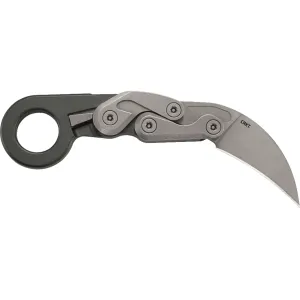 CRKT Provoke Compact Assisted Opening Pocket Knife 2.26" Hawkbill D2 Stonewashed Blade Aluminum Handle Gray