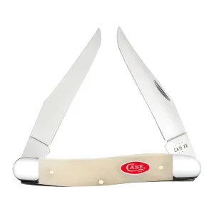 Case Muskrat Pocket Knife 2.9" Clip Point Tru-Sharp Mirror Polished Blade Bone Handle Natural