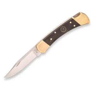Buck Knives 110 Semiquincentennial Pocket Knife 3.75" Clip Point 420HC Satin Blade Ebony Wood Handle Brown