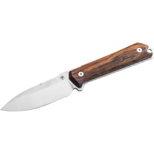 Boker Knives Kiboku Fixed Blade Knife 2.95" Drop Point RWL34 Satin Blade Desert Ironwood Handle Brown