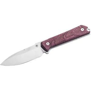 Boker Knives Kiboku Fixed Blade Knife 2.95" Drop Point RWL34 Satin Blade Richlite Handle Red