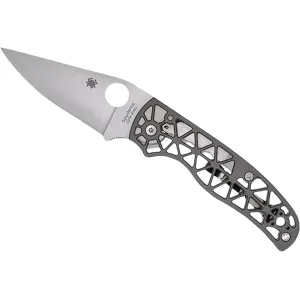 Spyderco Edgerati Pocket Knife 3.57" Drop Point CPM S30V Satin Blade Aluminum Handle Gray
