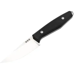 Boker Knives Daily Knives AK1 Fixed Blade Knife 2.99" Drop Point Bohler N690 Satin Blade Richlite Handle Black