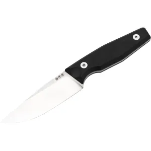 Boker Knives Daily Knives AK4 Fixed Blade Knife 3.86" Drop Point Sandvik 14C28N Satin Blade Richlite Handle Black