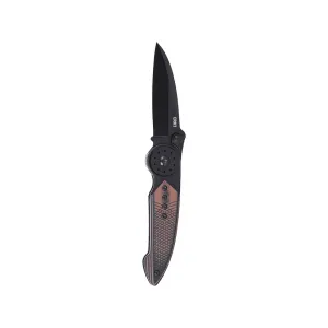 CRKT Walker Pocket Knife 2.93" Drop Point Sandvik 14C28N Black Titanium Nitride Blade G-10 Handle Brown