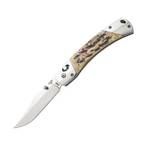 Bear & Son 5S97 Pocket Knife 3.5" Clip Point Sandvik 14C28N Satin Blade Bone Handle Stag