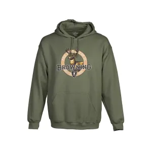 Browning Men's Vintage Emblem Hoodie Green 2XL