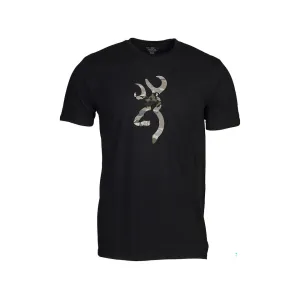 Browning Men's Camo Buckmark Short Sleeve Crew Neck T Shirt Black XL
