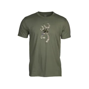 Browning Men's Camo Buckmark Short Sleeve Crew Neck T Shirt Green XL