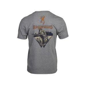 Browning Men's Tag Out Short Sleeve Crew Neck T Shirt Heather Gray Large