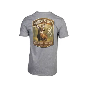 Browning Men's Typical Short Sleeve Crew Neck T Shirt Heather Gray Medium