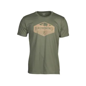 Browning Men's Hillside Short Sleeve Crew Neck T Shirt Military Green Large