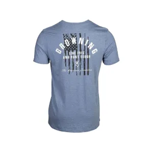Browning Men's Hunt Tough Short Sleeve Crew Neck T Shirt Blue XL