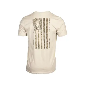 Browning Men's Camo Flag Short Sleeve Crew Neck T Shirt Realtree APX/Tan XL