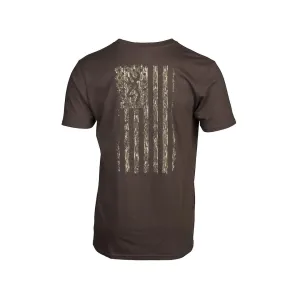 Browning Men's Camo Flag Short Sleeve Crew Neck T Shirt Mossy Oak Bottomland/Brown Large