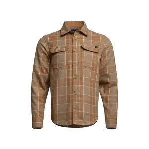 Sitka Gear Men's Hardwood Heavyweight Flannel Shirt Sequoia Brown Fall Plaid XL