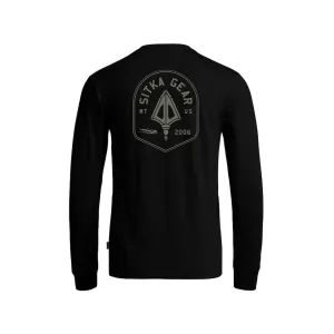 Sitka Gear Men's Broadhead Crest Long Sleeve Crew Neck T Shirt Sitka Black XL
