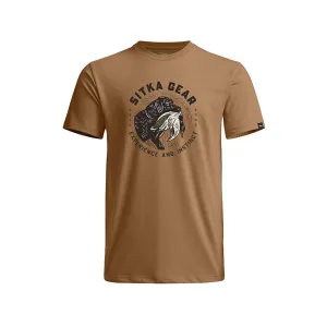 Sitka Gear Men's Instinct Short Sleeve Crew Neck T Shirt Sequoia Brown Large