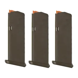 Glock 19, 26, 49 Magazine 9mm Luger 15-Round Polymer Flat Dark Earth 3PK