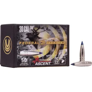 Federal Premium Terminal Ascent 30 Caliber (308 Diameter) Bullets 175 Grain Bonded Polymer Tip Box of 50
