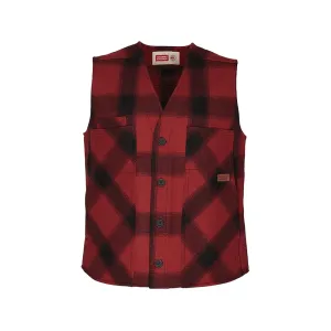 Stormy Kromer Men's Button Vest Red/Black Plaid Medium