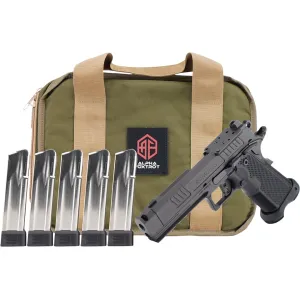 Alpha Foxtrot Romulus 9mm Luger Pistol 4.25" Threaded Barrel 20+1 Round Black DLC Slide Black Grip Black Frame with Aluminum Grip