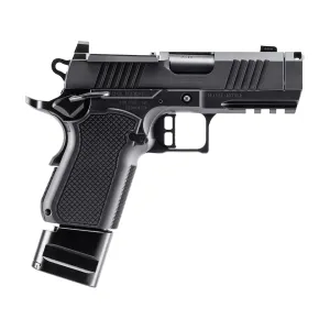 Alpha Foxtrot Attila Compact 9mm Luger Pistol 3.5" Barrel 20+1 Round Black DLC Slide Black Grip Black Frame with Aluminum Grip