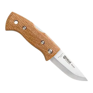 Helle Berget Pocket Knife 2.17" Drop Point Sandvik 12C27 Satin Blade Denim Micarta Handle Blue