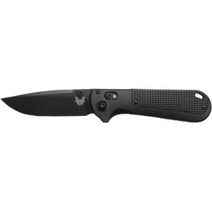 Benchmade Redoubt Pocket Knife 3.55" Drop Point CPM D2 Black Cerakote Blade Grivory Handle Black