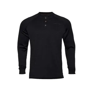 First Lite Men's ThermaGrid Long Sleeve Henley Shirt Black Medium