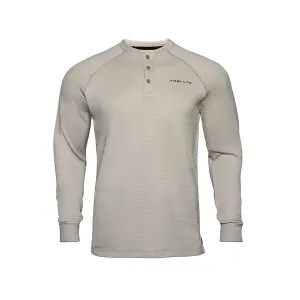 First Lite Men's ThermaGrid Long Sleeve Henley Shirt Sand Medium