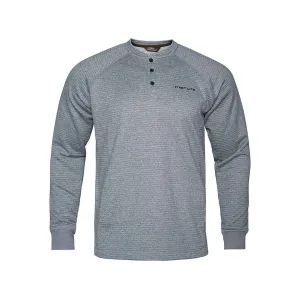 First Lite Men's ThermaGrid Long Sleeve Henley Shirt Heather Gray Medium