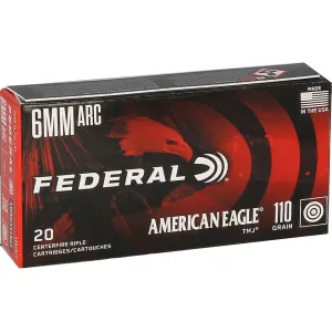 Federal Premium American Eagle 6mm ARC Ammo 110 Grain Full Metal Jacket Case of 200 (10 Boxes of 20)