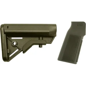 B5 Systems Bravo Collapsible AR-15 Stock with Type 22 Grip Olive Drab