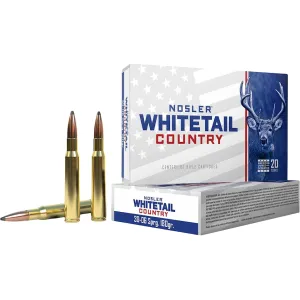 Nosler Whitetail Country 30-06 Springfield Ammo 180 Grain Solid Base Jacketed Soft Point Box of 20