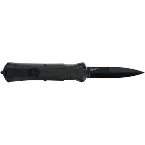 Smith & Wesson M&P OTF Single Edge Assisted Opening Pocket Knife 3.5" Spear Point AUS-8 Black Oxide Blade Aluminum Handle Black