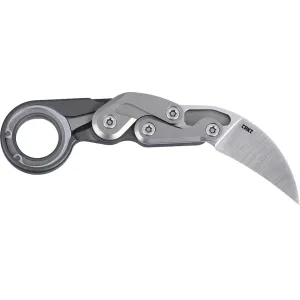 CRKT Provoke Pocket Knife 2.41" Hawkbill D2 Satin Blade Aluminum Handle Silver