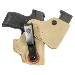 DeSantis Gunhide Chek-Mate 2.0 IWB Holster Ambidextrous Glock 19, 19 Gen 5, 19X, 23, 32, 36, 45 Leather Natural